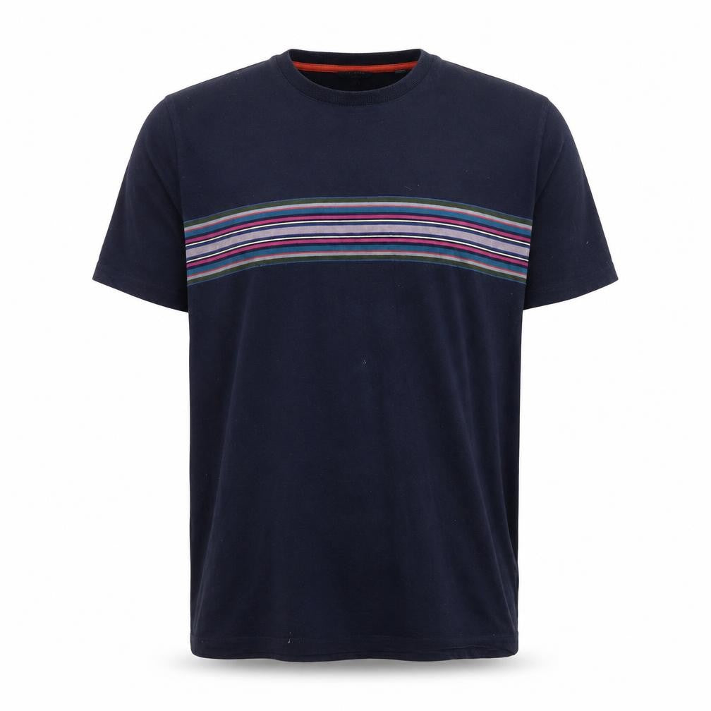 Front view of Ted Baker Men's Blue Striped T-Shirt, size 5