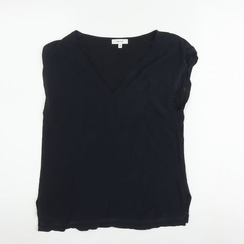Reiss Womens Black Sleeveless Top XS V-Neck