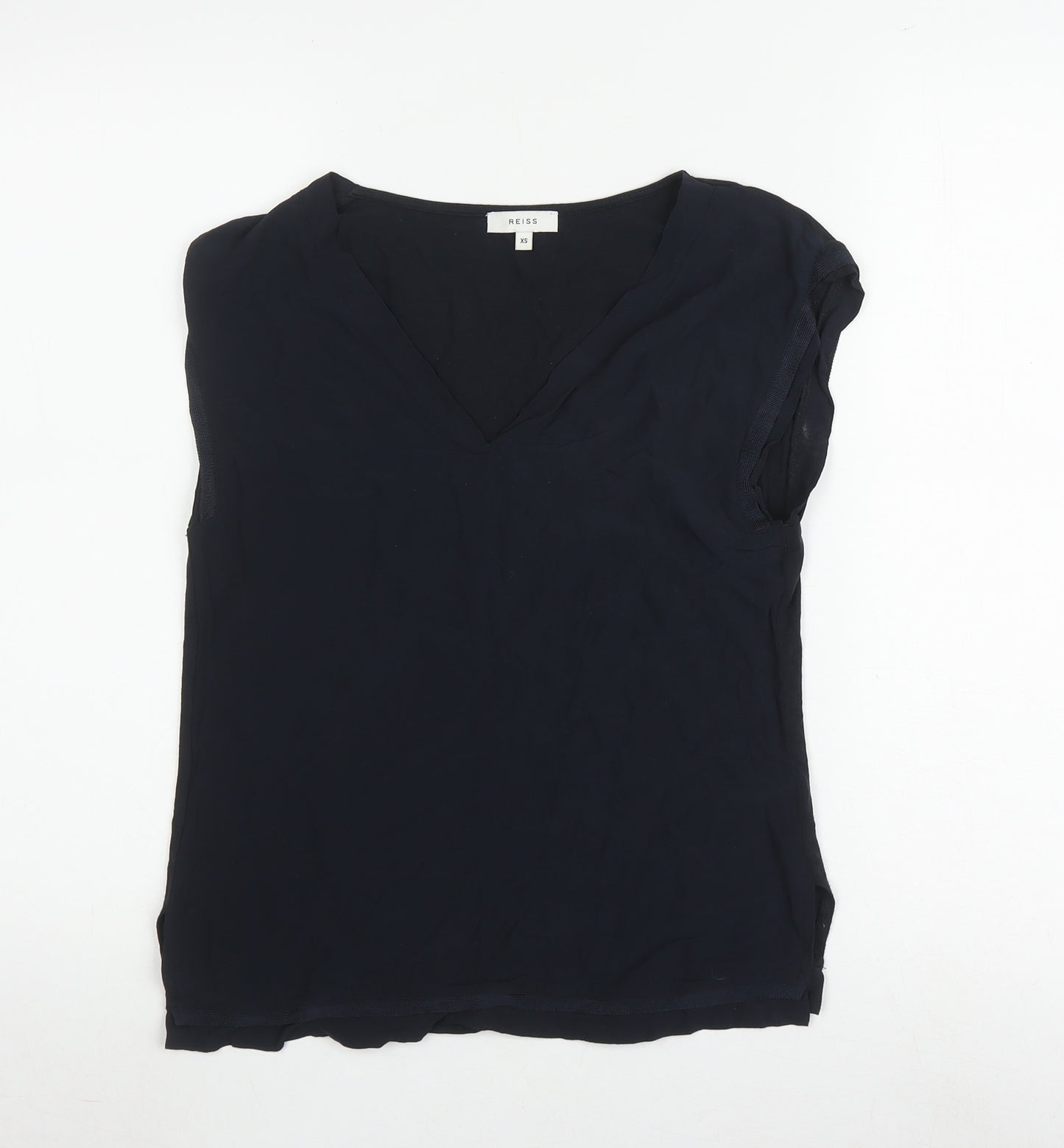 Reiss Womens Black Sleeveless Top XS V-Neck