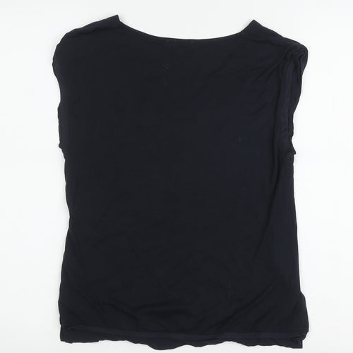 Reiss Womens Black Sleeveless Top XS V-Neck