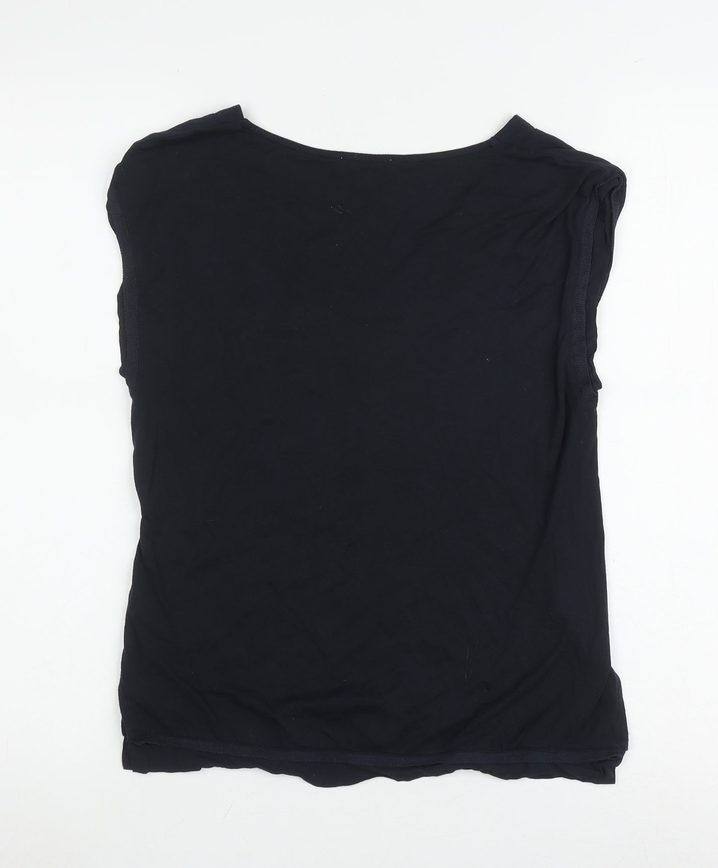 Reiss Womens Black Sleeveless Top XS V-Neck