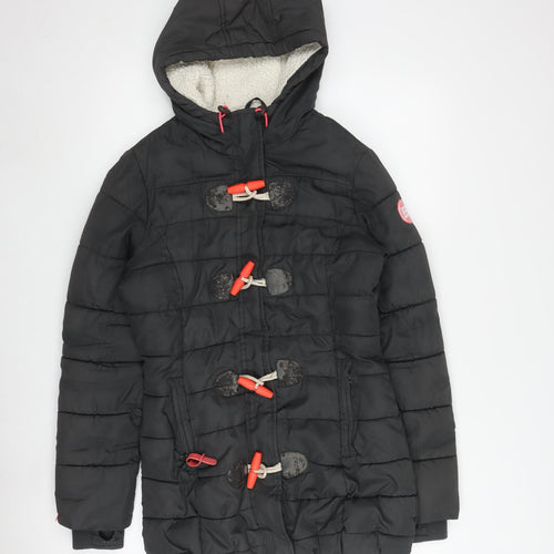 Superdry Women's Black Puffer Jacket, XS, Hooded, Winter