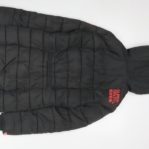 Superdry Women's Black Puffer Jacket, XS, Hooded, Winter