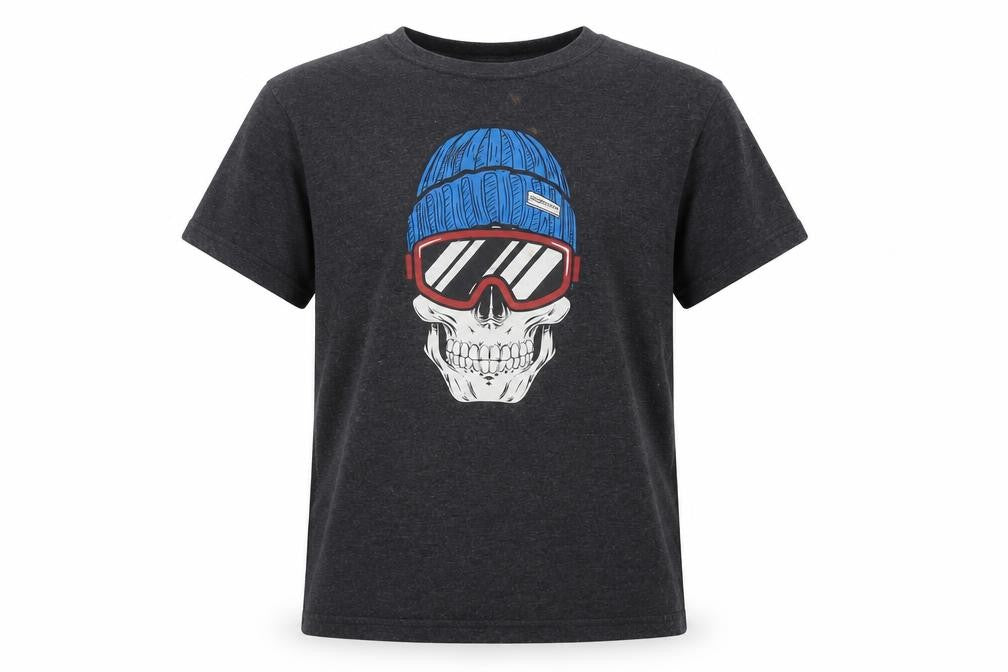 Kangaroo Poo Boys Grey T-Shirt Skull Graphic Print 9-10 Years