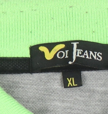 Voi Jeans Men's Grey Polo Shirt XL Casual Short Sleeve