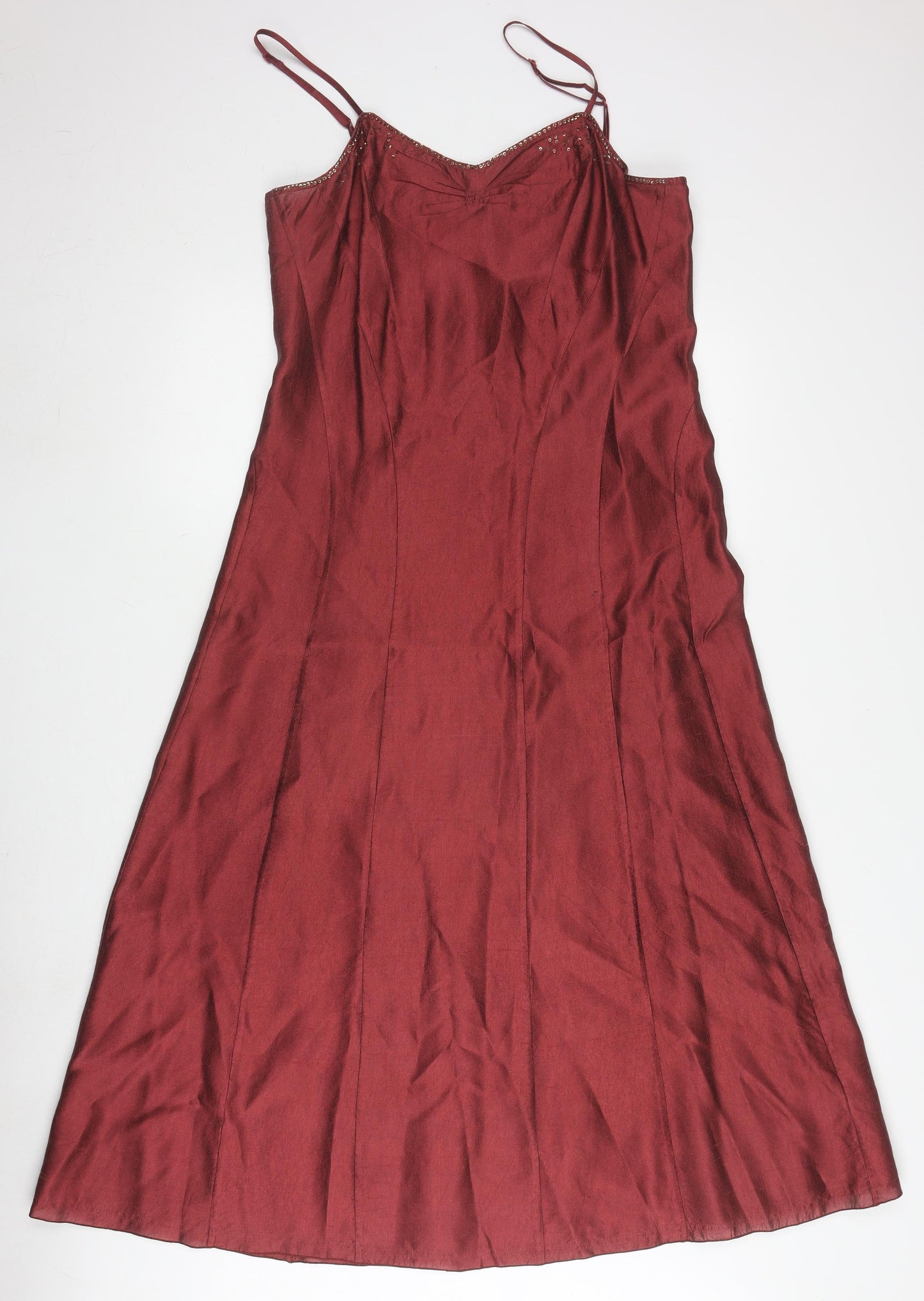 Jigsaw Women's Red Silk Slip Dress Size 14