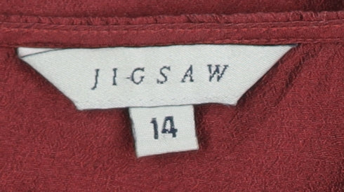 Jigsaw Women's Red Silk Slip Dress Size 14
