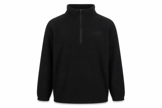 Front view of Peter Storm boys’ black 1/2 zip sweatshirt 7-8 years