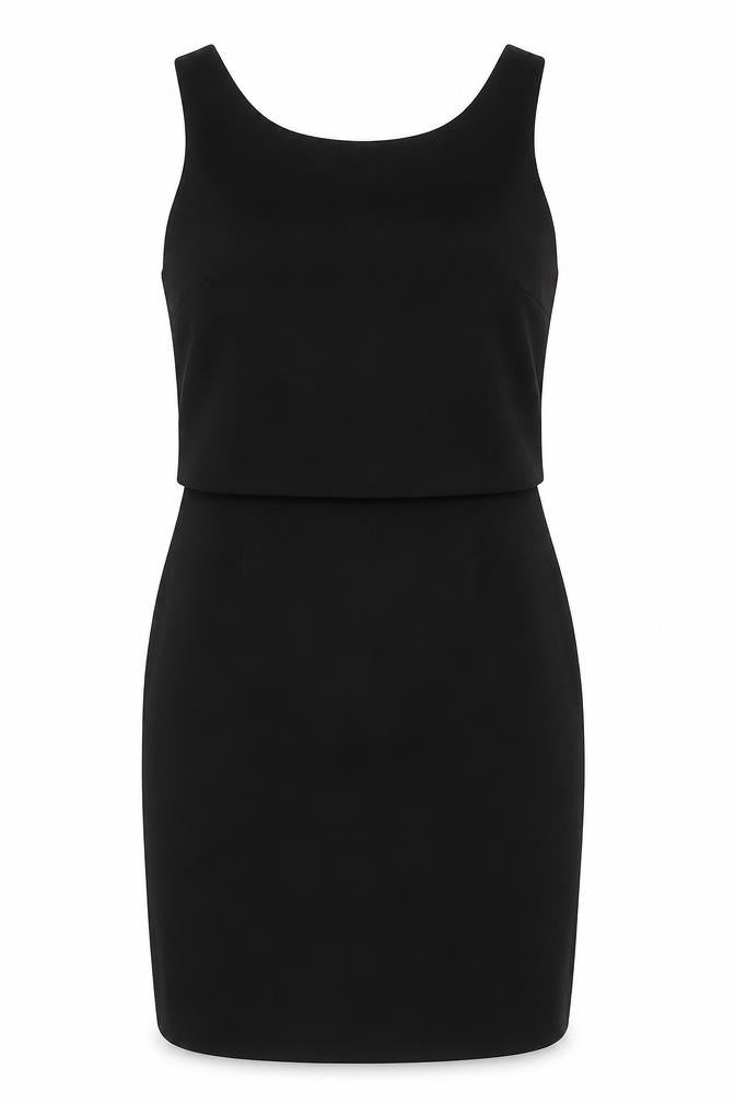 L.K. Bennett Women's Black Sleeveless Square Neck Dress