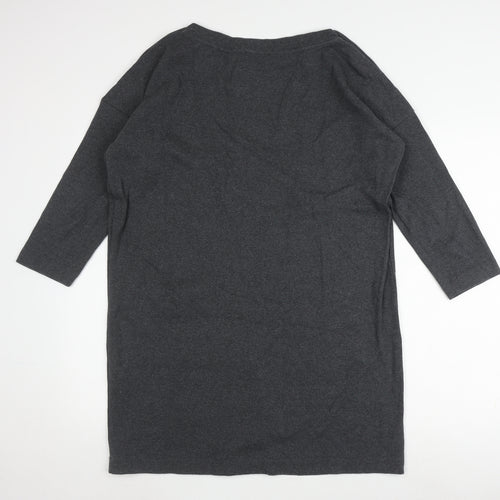 Hobbs Grey Women's Shift Dress Size 12, 3/4 Sleeve, Cotton