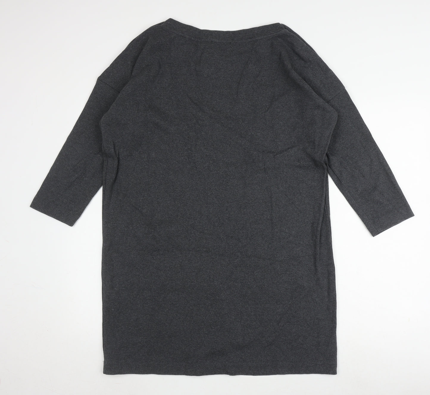 Hobbs Grey Women's Shift Dress Size 12, 3/4 Sleeve, Cotton