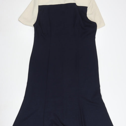 Eastex Women's Blue Short Sleeve Embroidered Dress