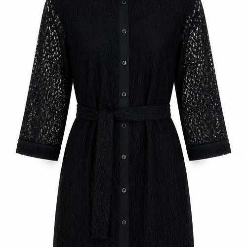 Laura Ashley Women's Black Lace Dress Size 8 Long Sleeve