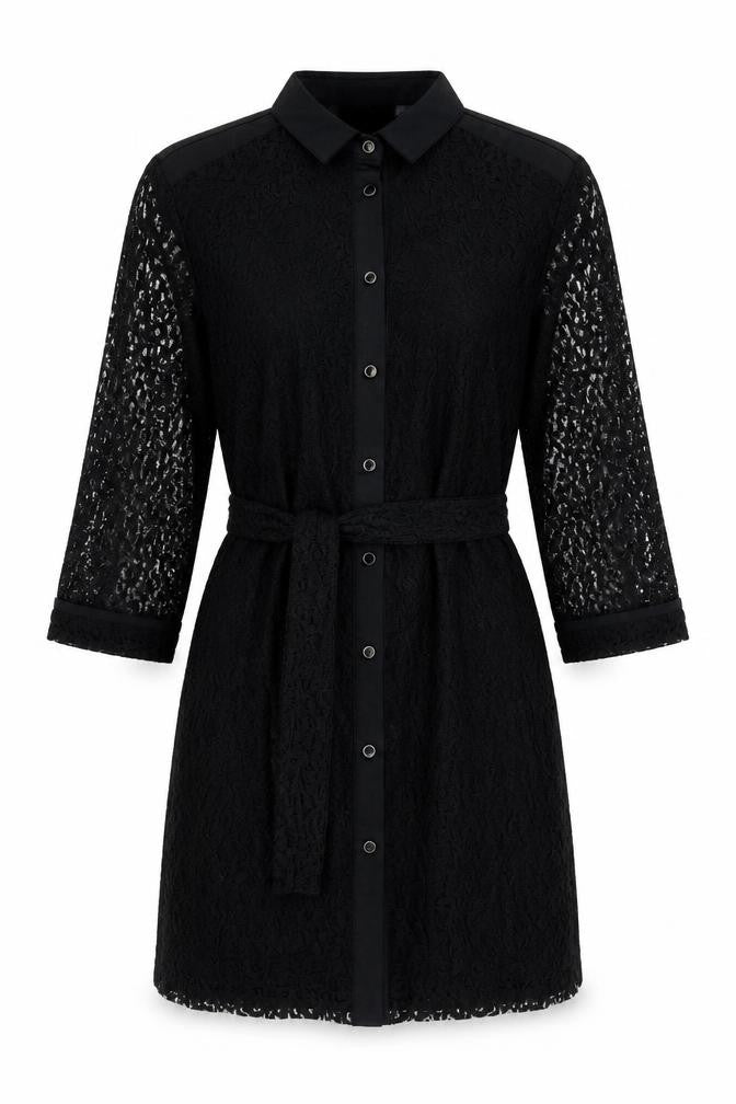 Laura Ashley Women's Black Lace Dress Size 8 Long Sleeve