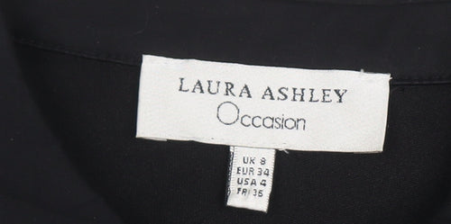 Laura Ashley Women's Black Lace Dress Size 8 Long Sleeve