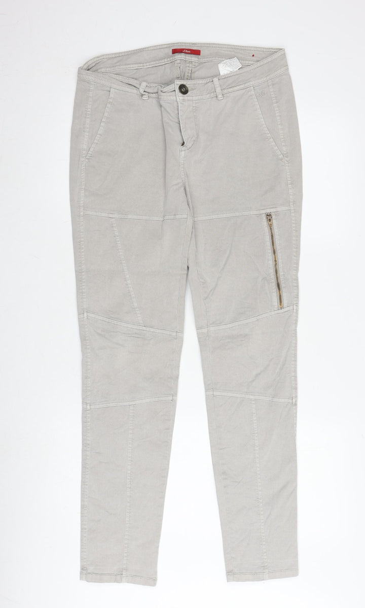 s.Oliver Women's Beige Straight Jeans, UK 14