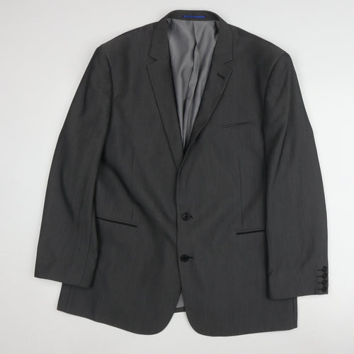 Jones Men's Grey Blazer 46 Regular Notch Lapel