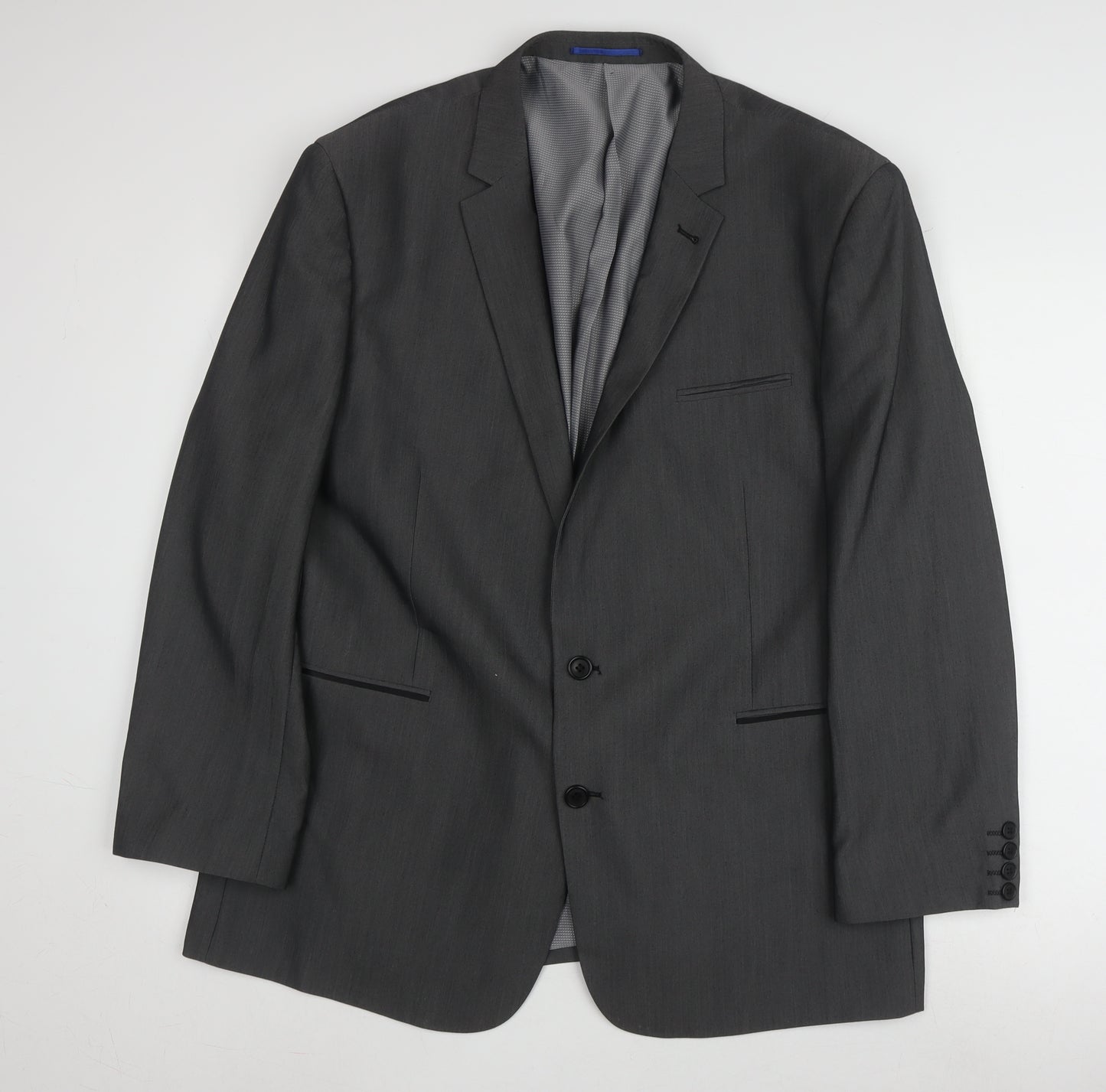Jones Men's Grey Blazer 46 Regular Notch Lapel
