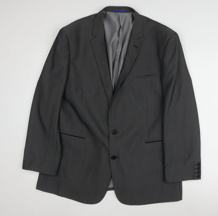 Jones Men's Grey Blazer 46 Regular Notch Lapel