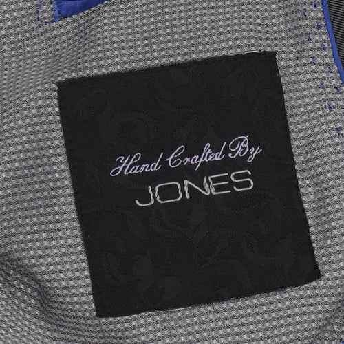 Jones Men's Grey Blazer 46 Regular Notch Lapel