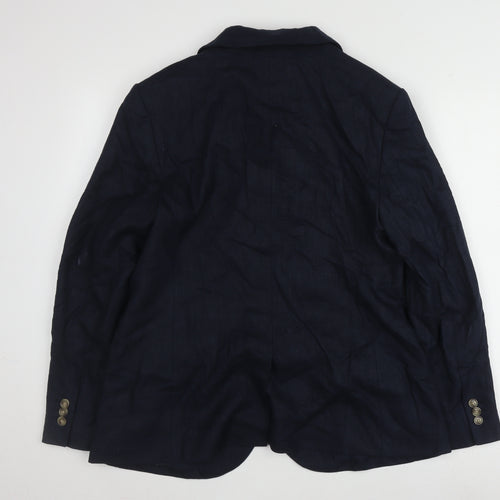 Marks and Spencer Women's Blue Linen Blazer Size 12