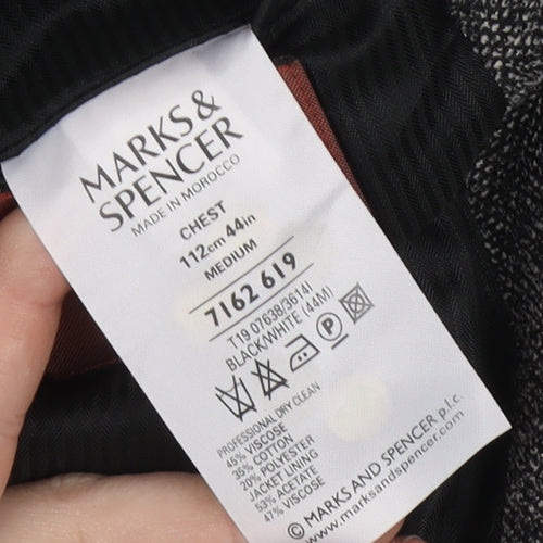 Marks and Spencer Men's Grey Blazer, Size 44R, Formal Style