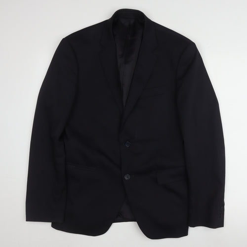 Calvin Klein Men's Blue Blazer L Two-Button Jacket
