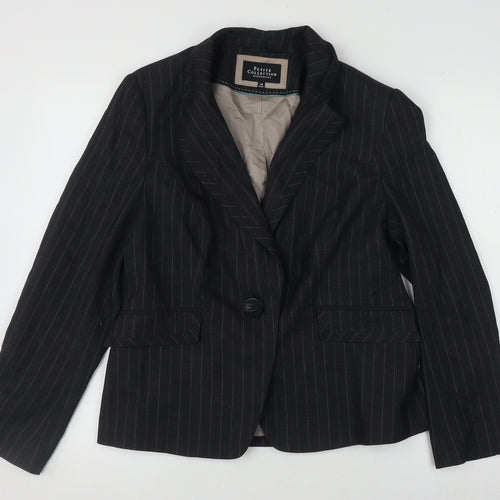 Debenhams Women's Black Pinstripe Blazer Size 14