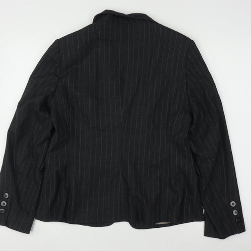 Debenhams Women's Black Pinstripe Blazer Size 14