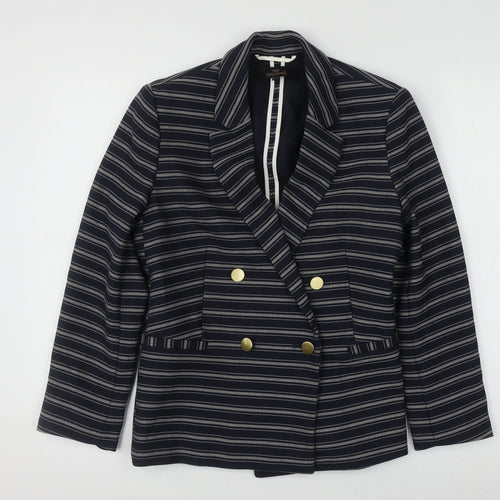 Next Women's Navy Striped Blazer Size 10
