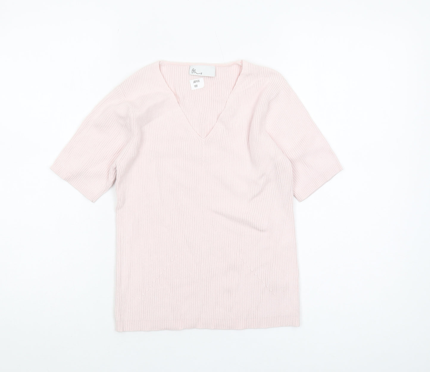 BHS Women's Pink V-Neck Pullover Jumper Size 12