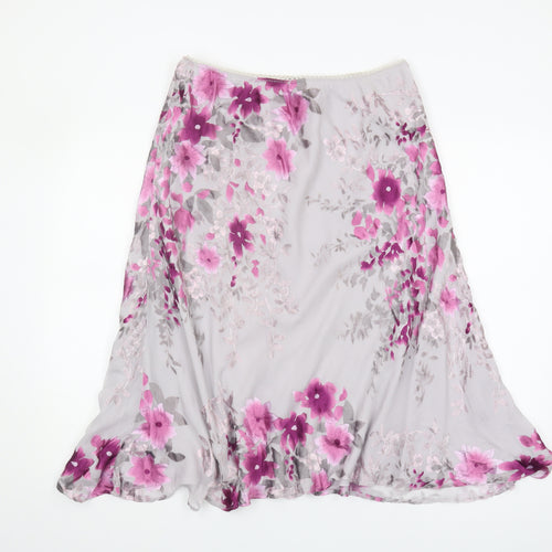 Jacques Vert Women's Multicoloured Floral Skirt, Size 14