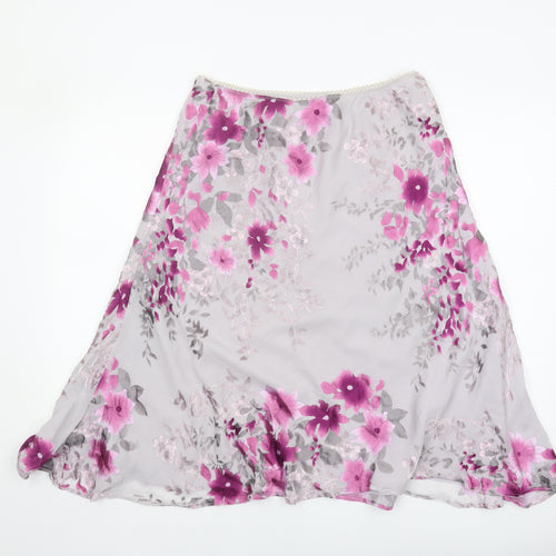 Jacques Vert Women's Multicoloured Floral Skirt, Size 14