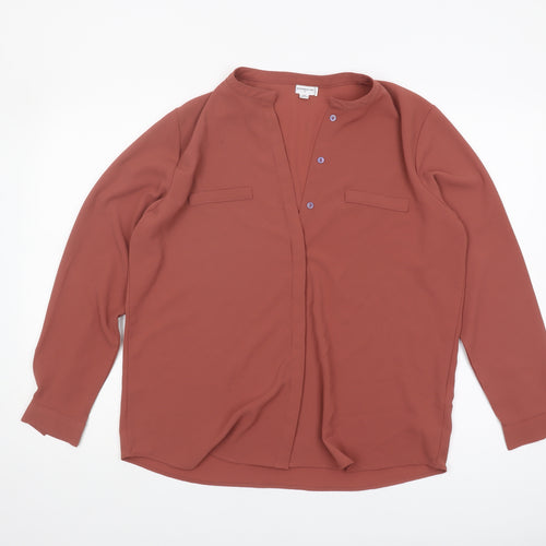 Jacqueline de Yong Women's Brown Long Sleeve Blouse Size 14