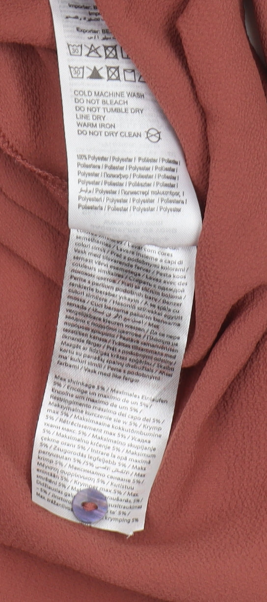 Jacqueline de Yong Women's Brown Long Sleeve Blouse Size 14