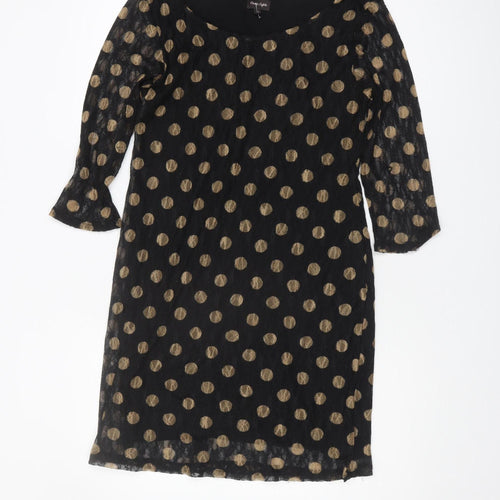 Phase Eight Women's Black Polka Dot Dress, Size 14