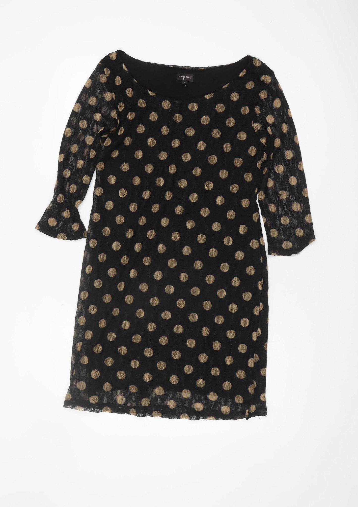 Phase Eight Women's Black Polka Dot Dress, Size 14