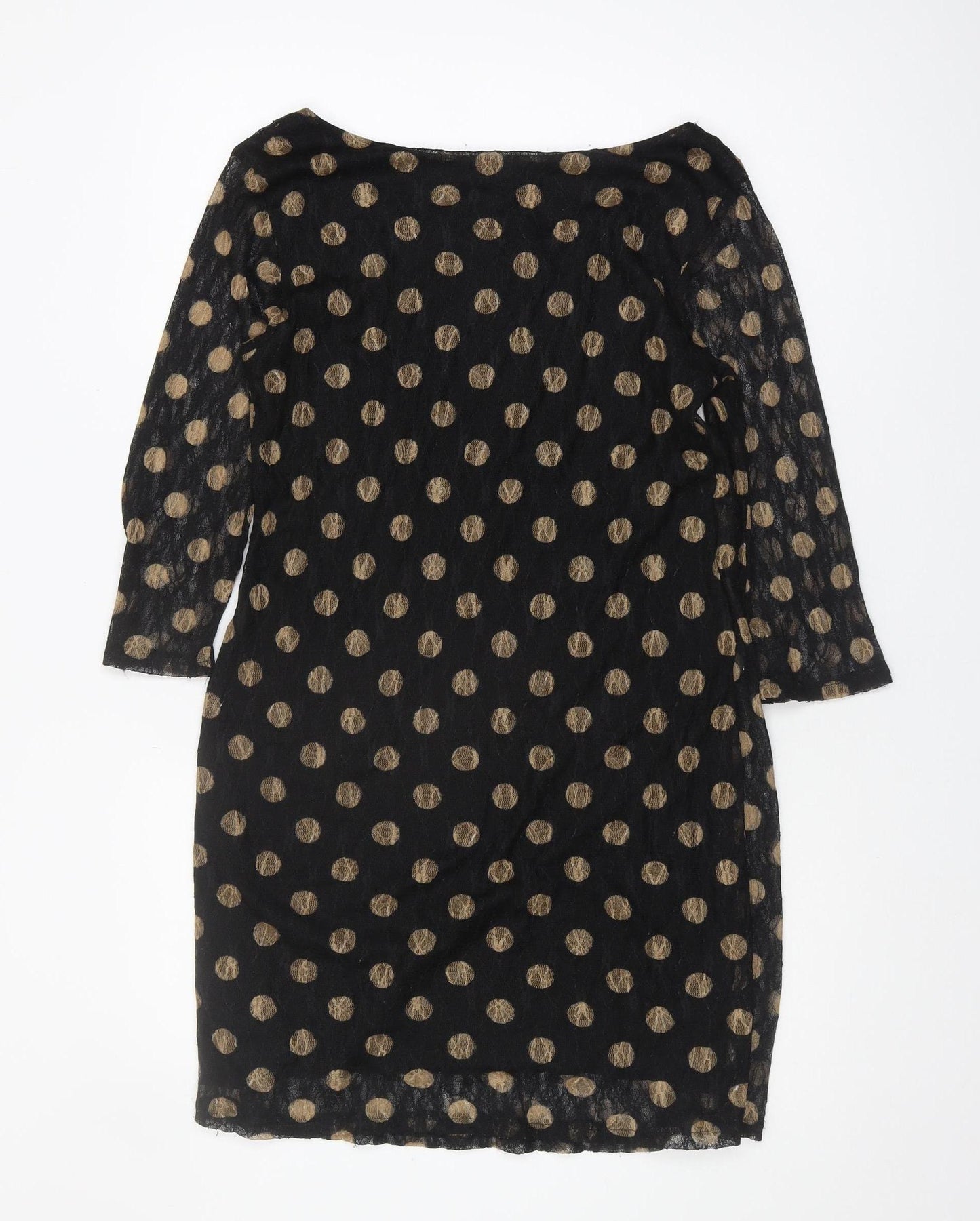 Phase Eight Women's Black Polka Dot Dress, Size 14