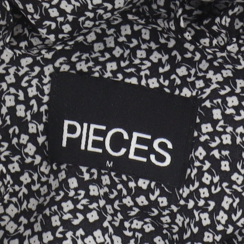 PIECES Women’s Black Floral Midi Dress M