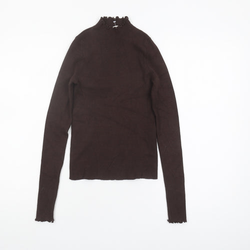 MNG Women’s Brown XS Mock Neck Knit Jumper