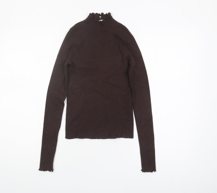 MNG Women’s Brown XS Mock Neck Knit Jumper