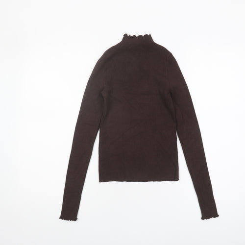 MNG Women’s Brown XS Mock Neck Knit Jumper