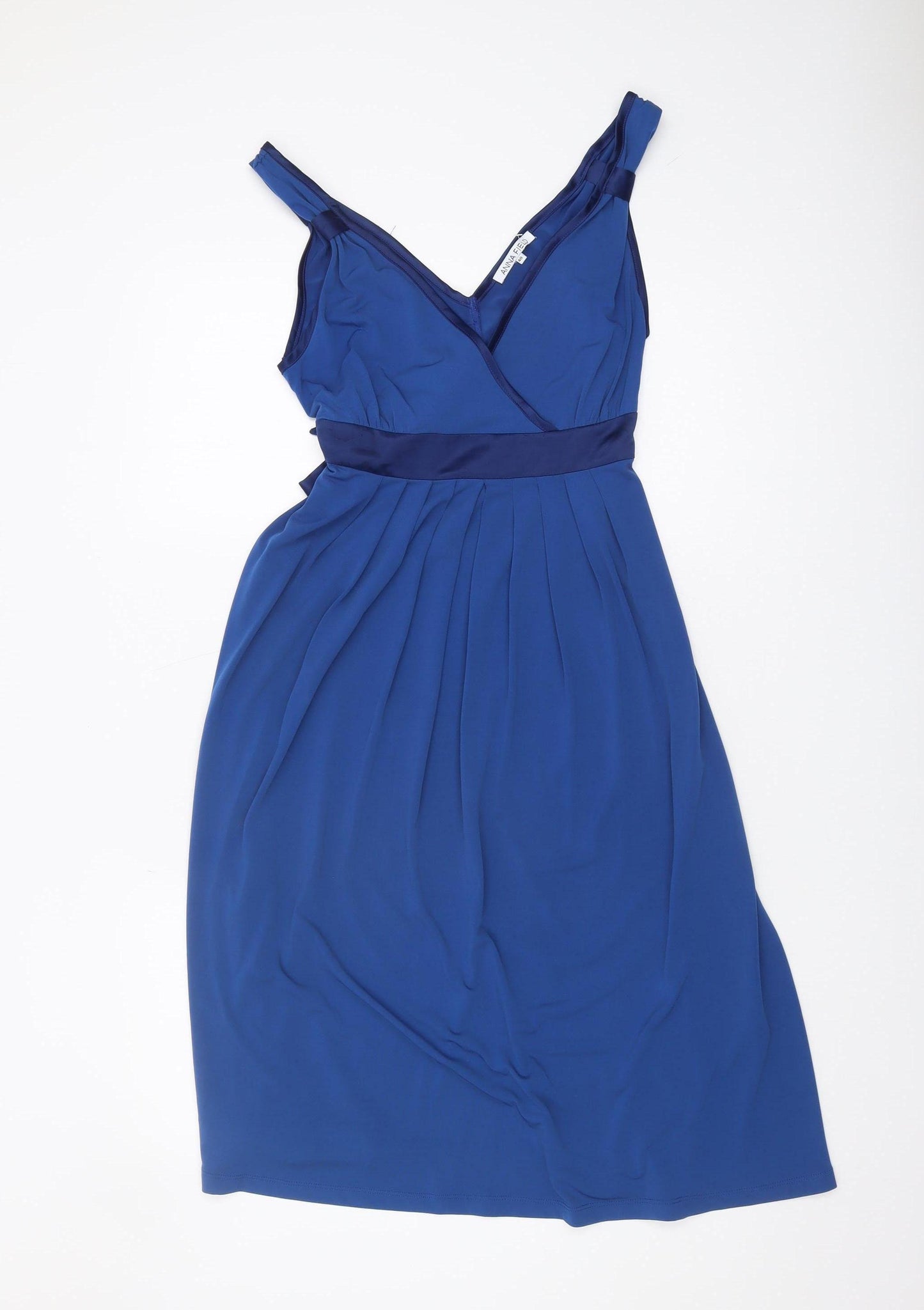 Anna Field Women's Blue Midi Wrap Dress, Size 12