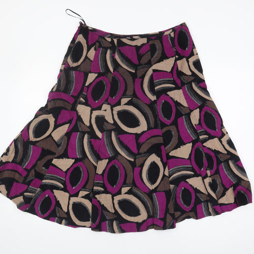 M&Co Women's Multicoloured A-Line Skirt Size 12