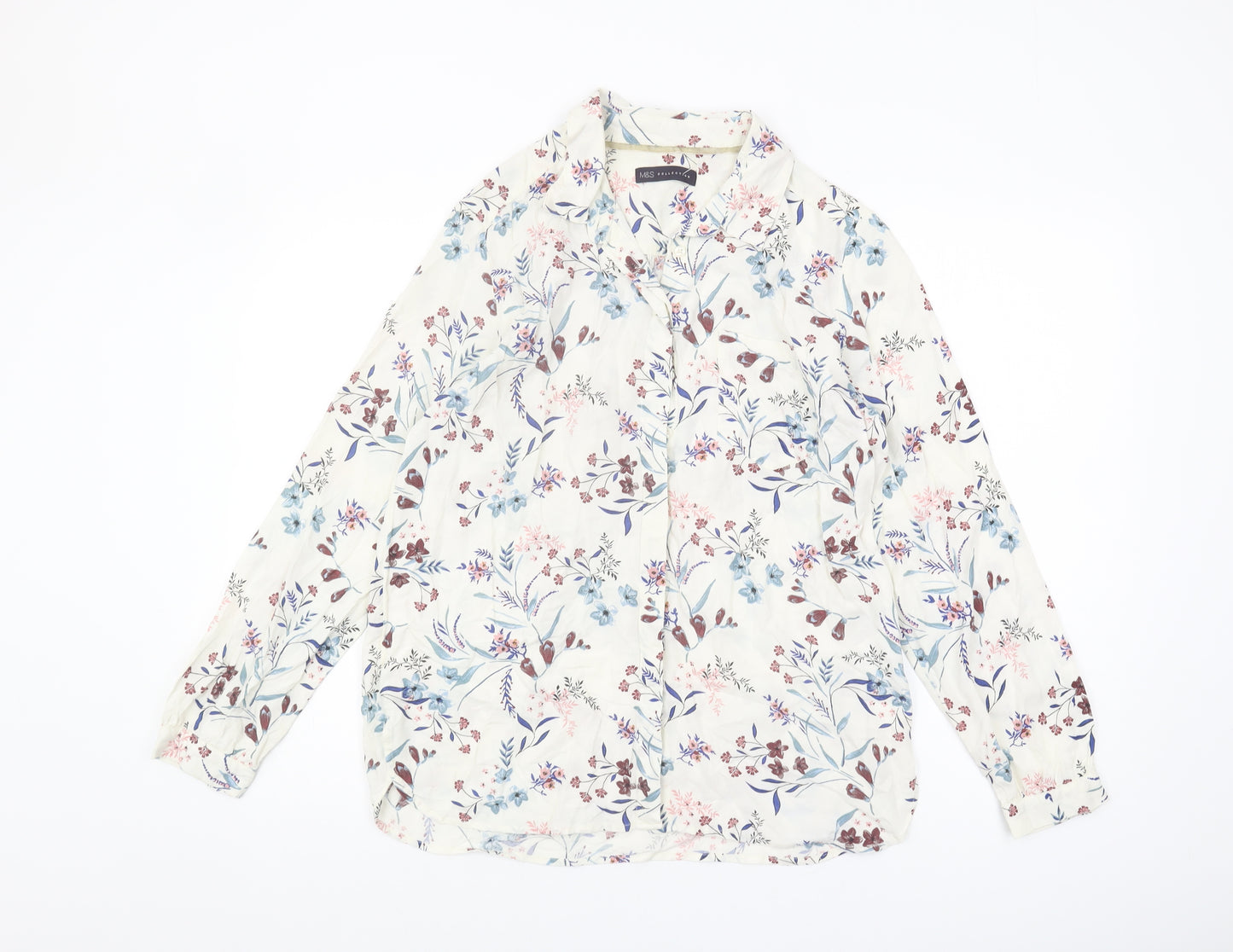 Marks and Spencer Women’s Ivory Floral Blouse Size 12