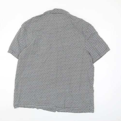 Marks and Spencer Men's Black Geometric Shirt L