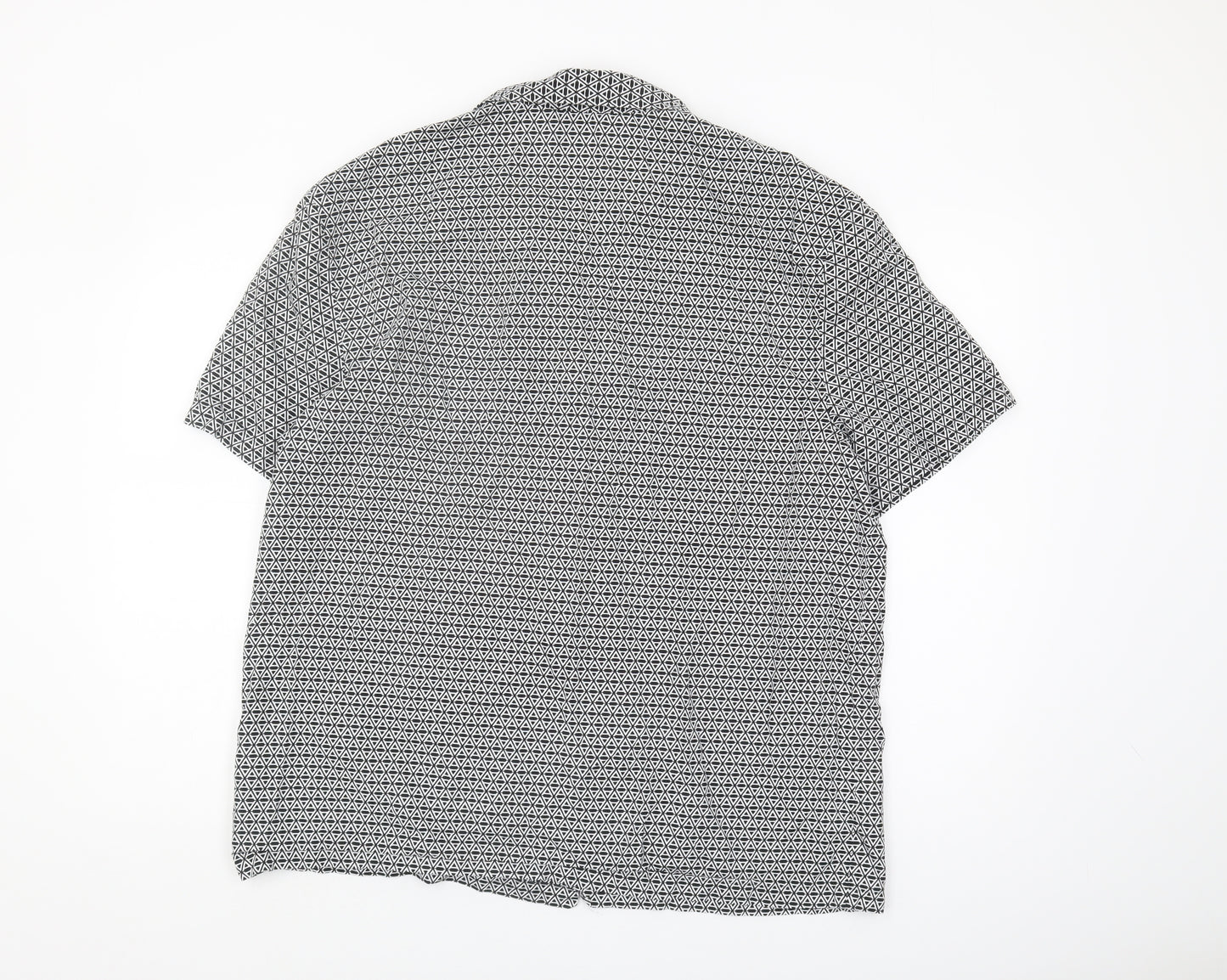 Marks and Spencer Men's Black Geometric Shirt L