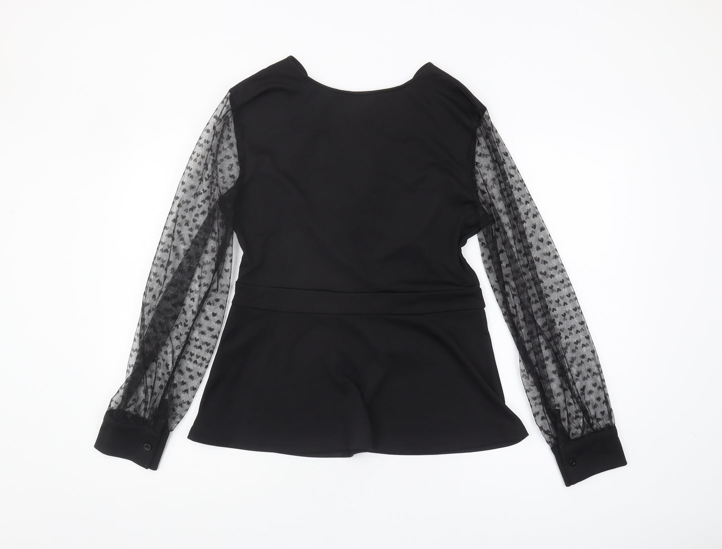 Grace Karin Women's Black V-Neck Blouse, Elegant Long Sleeve Top