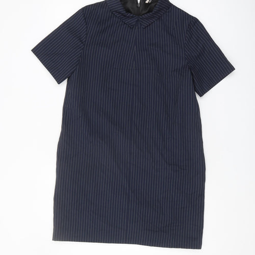 Topshop Women's Blue Shift Dress, Size 8, Workwear
