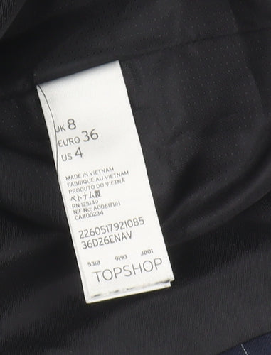 Topshop Women's Blue Shift Dress, Size 8, Workwear